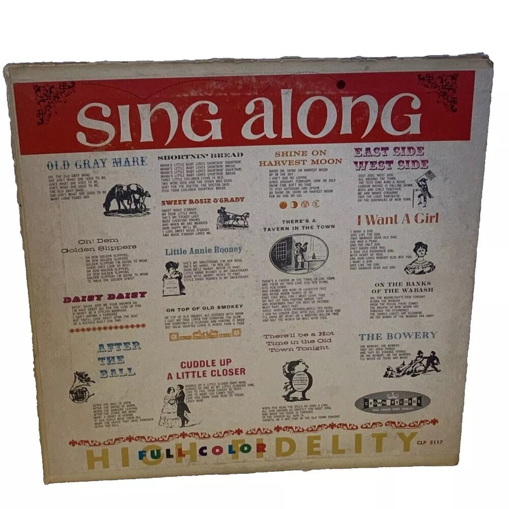 The Sing-A-Long Gang Sing Along (Vinyl, 1959) Crown Records CLP 5117 VG+